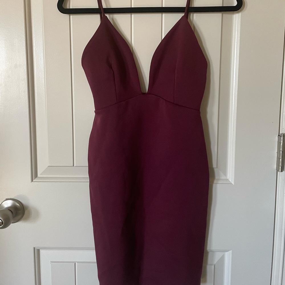 Mini burgundy cocktail dress